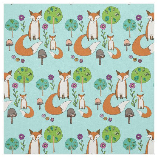 Fox Pattern Stof (Swatch)