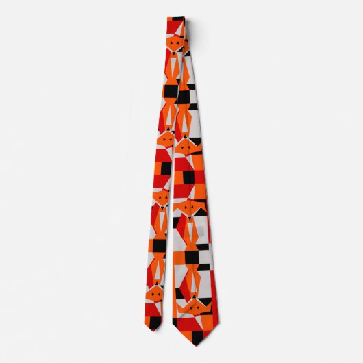 Fox Pattern Stropdas (Achterkant)