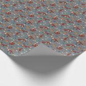 Fox Pattern Wrapping Paper in Soft Autumn Colors  Cadeaupapier (Hoek)