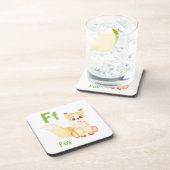 Fox personaliseer ABC: Letter F - Jouw namen toevo Bier Onderzetter (Rechterzijde)