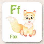 Fox personaliseer ABC: Letter F - Jouw namen toevo Bier Onderzetter (Voorkant)