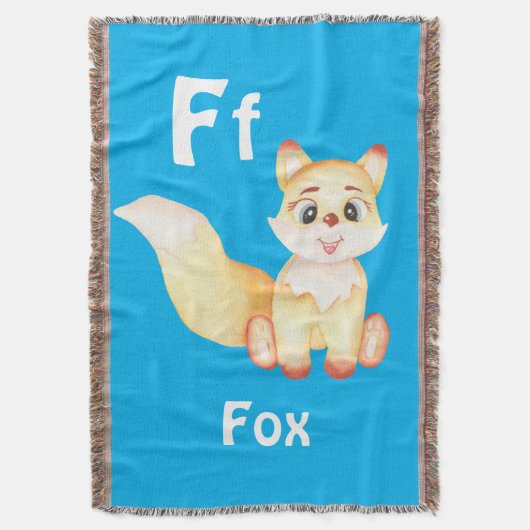 Fox personaliseer ABC: Letter F - Jouw namen toevo Deken (Voorkant Verticaal)