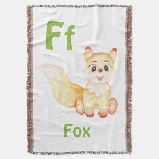 Fox personaliseer ABC: Letter F - Jouw namen toevo Deken (Voorkant Verticaal)