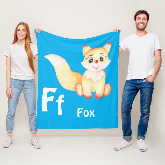 Fox personaliseer ABC: Letter F - Jouw namen toevo Fleece Deken (In situ)