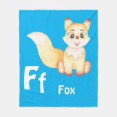 Fox personaliseer ABC: Letter F - Jouw namen toevo Fleece Deken (Voorkant)