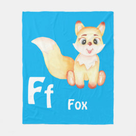 Fox personaliseer ABC: Letter F - Jouw namen toevo Fleece Deken