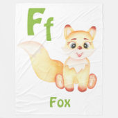 Fox personaliseer ABC: Letter F - Jouw namen toevo Fleece Deken (Voorkant)