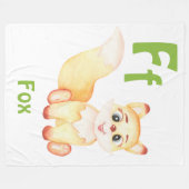 Fox personaliseer ABC: Letter F - Jouw namen toevo Fleece Deken (Voorkant (Horizontaal))