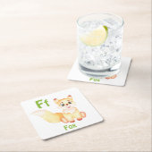 Fox personaliseer ABC: Letter F - Jouw namen toevo Kartonnen Onderzetters (Insitu)