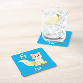 Fox personaliseer ABC: Letter F - Jouw namen toevo Kartonnen Onderzetters (Insitu)