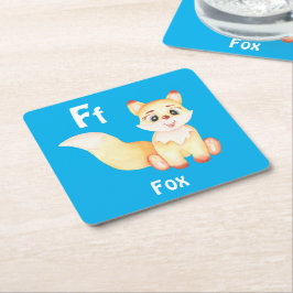 Fox personaliseer ABC: Letter F - Jouw namen toevo Kartonnen Onderzetters