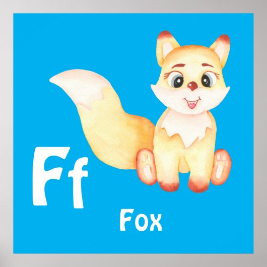 Fox personaliseer ABC: Letter F - Jouw namen toevo Poster (Voorkant)