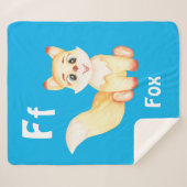Fox personaliseer ABC: Letter F - Jouw namen toevo Sherpa Deken (Voorkant (horizontaal))