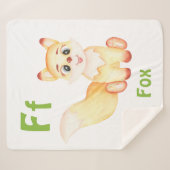 Fox personaliseer ABC: Letter F - Jouw namen toevo Sherpa Deken (Voorkant (horizontaal))