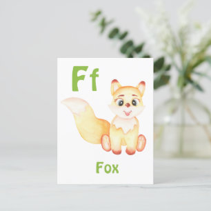 Fox personaliseer ABC: Letter F - Voeg uw naam toe Briefkaart