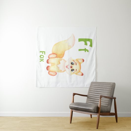 Fox personaliseer ABC: Letter F - Voeg uw naam toe Wandkleed (In Situ (horizontaal))