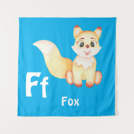 Fox personaliseer ABC: Letter F - Voeg uw naam toe Wandkleed