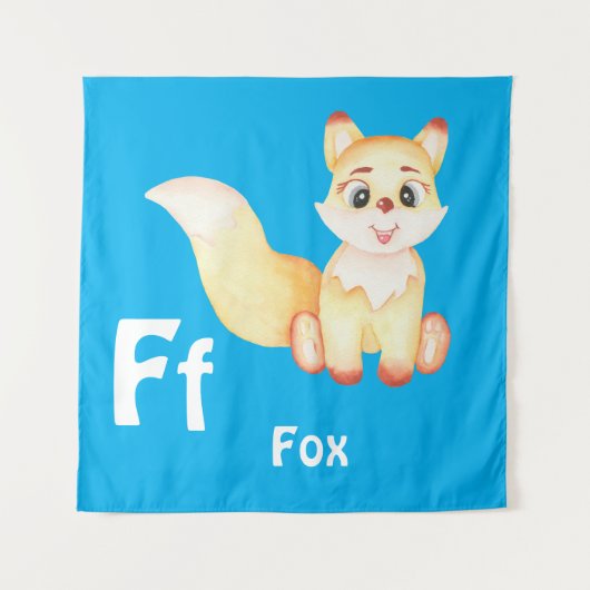 Fox personaliseer ABC: Letter F - Voeg uw naam toe Wandkleed (Voorkant)