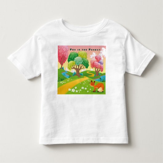 Fox personaliseren in het bos kinder shirts (Voorkant)