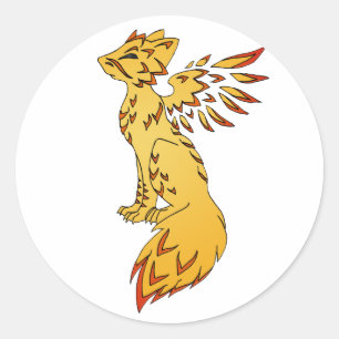 Fox Phoenix Ronde Sticker