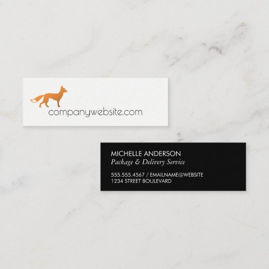 Fox-pictogram Mini Visitekaartje (Voorkant / Achterkant)