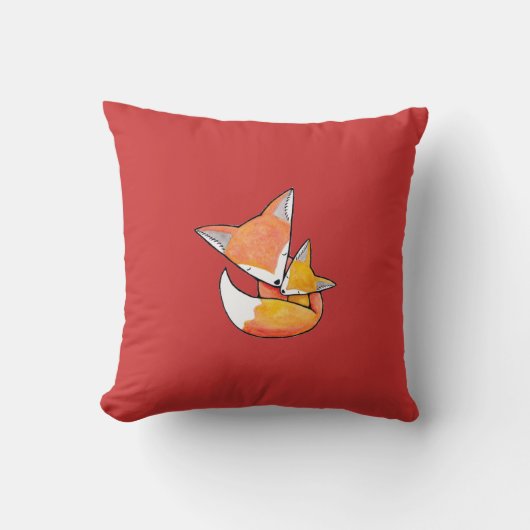 Fox Pillow Woodland mama Fox Cushion Kussen (Voorkant)