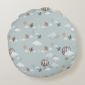 Fox Pilot Birth Stat Sierkussen Rond Kussen (Achterkant)