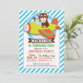 Fox Pilot in Groen & Oranje Vliegtuig; Blauwe Stre Kaart (Staand voorkant)