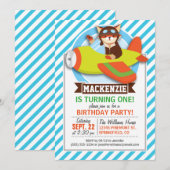 Fox Pilot in Groen & Oranje Vliegtuig; Blauwe Stre Kaart (Voorkant / Achterkant)