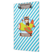 Fox Pilot in Groen & Oranje Vliegtuig; Blauwe Stre Klembord (Links)