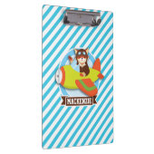 Fox Pilot in Groen & Oranje Vliegtuig; Blauwe Stre Klembord (Rechts)