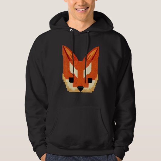 Fox Pixel 8 Bit Retro Video Game Hoodie (Voorkant)