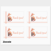 Fox Pixel Art, Pixelart thank you Rechthoekige Sticker (Vel)