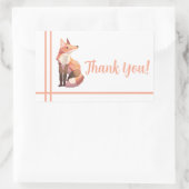 Fox Pixel Art, Pixelart thank you Rechthoekige Sticker (Tas)