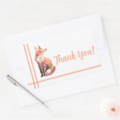 Fox Pixel Art, Pixelart thank you Rechthoekige Sticker (Envelop)