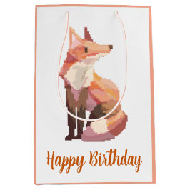 Fox Pixelart, Pixel Art, happy birthday Medium Cadeauzakje