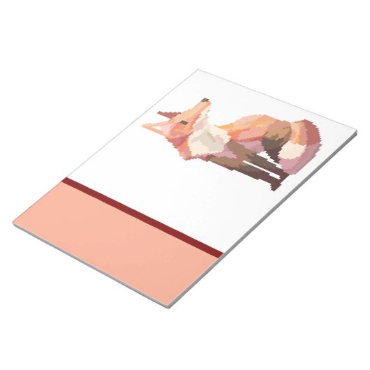 Fox, pixelart, Pixel Art Notitieblok (Schuin)