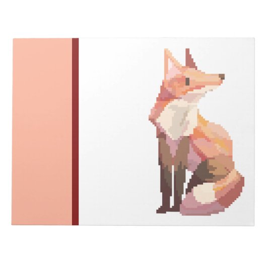 Fox, pixelart, Pixel Art Notitieblok (Voorkant)