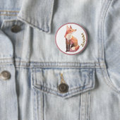 Fox, Pixelart, Pixel Art Ronde Button 5,7 Cm (In situ)