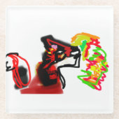 Fox playing now autumn glazen onderzetter (Voorkant)