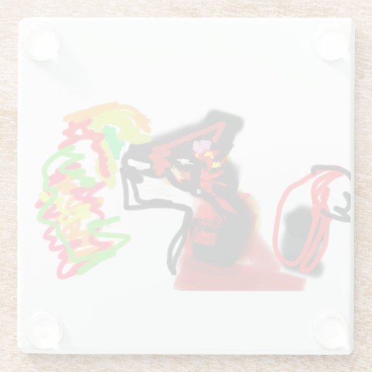 Fox playing now autumn glazen onderzetter (Achterkant)