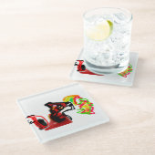 Fox playing now autumn  glazen onderzetter (Schuin)