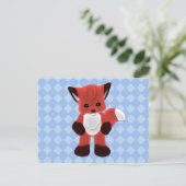 Fox Plushie-Briefkaart voor afspelen Briefkaart (Staand voorkant)