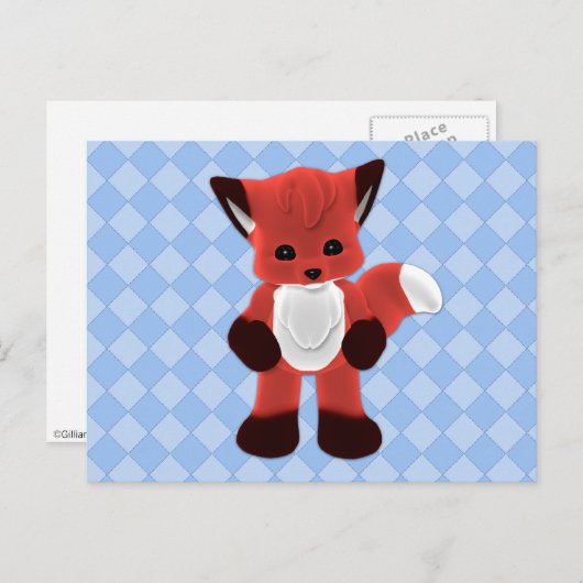 Fox Plushie-Briefkaart voor afspelen Briefkaart (Voorkant / Achterkant)