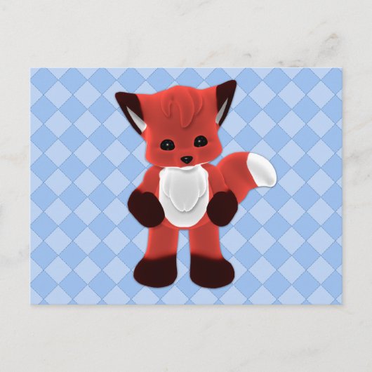 Fox Plushie-Briefkaart voor afspelen Briefkaart (Voorkant)