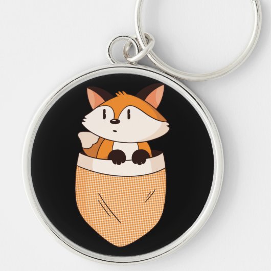 Fox Pocket - Leuke Cartoon Ontwerp Sleutelhanger (Voorkant)