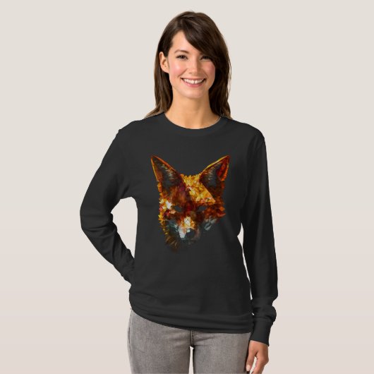 Fox Polygon  Art Animal Fox T-shirt (Voorkant volledig)