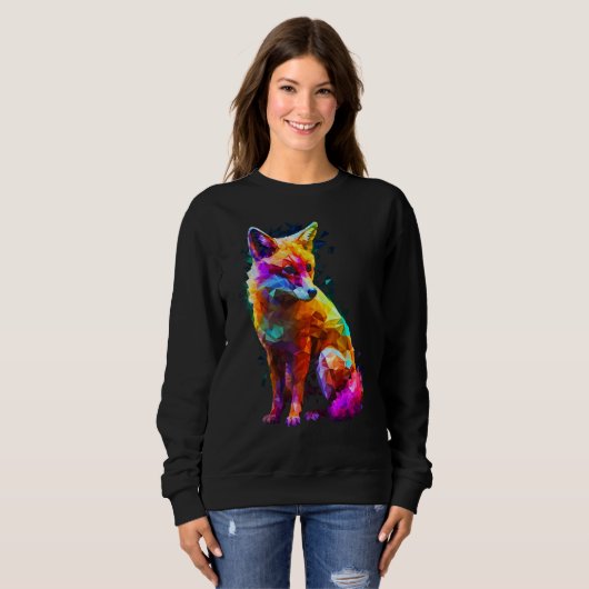 Fox Polygon Colourful  Animal  Animal Fox Trui (Voorkant volledig)
