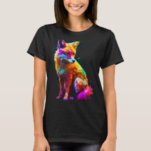 Fox Polygon Kleurrijke Dierenvrienden Art Animal F T-shirt