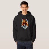 Fox Polygon Wild Animal Wildlife Zookeeper Geomet Hoodie (Voorkant volledig)